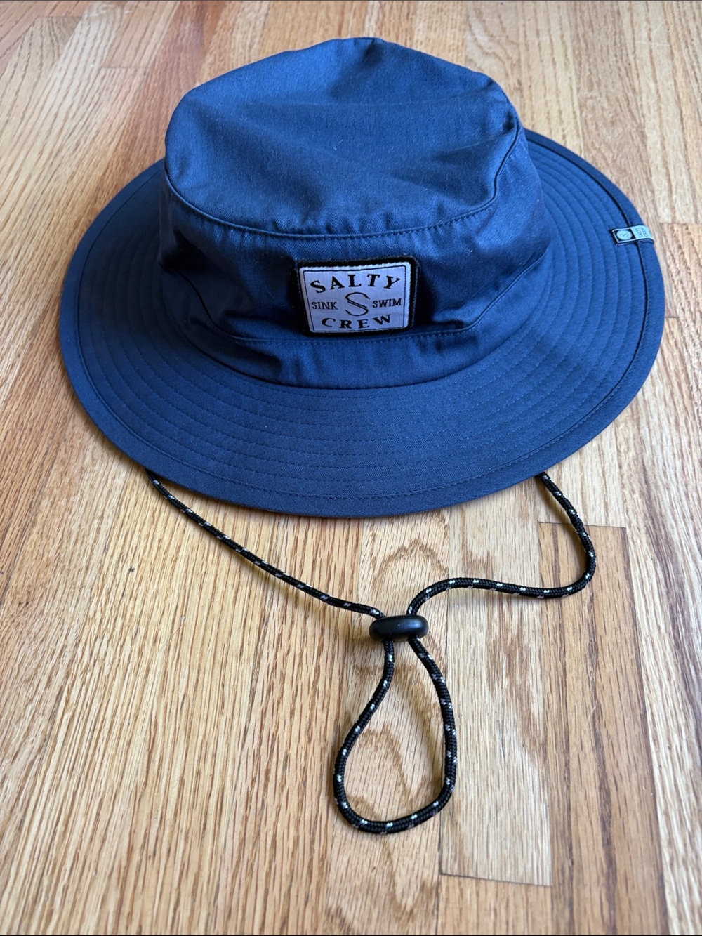 Salty Crew Navy Blue Bucket Boonie Hat with Chin Cord